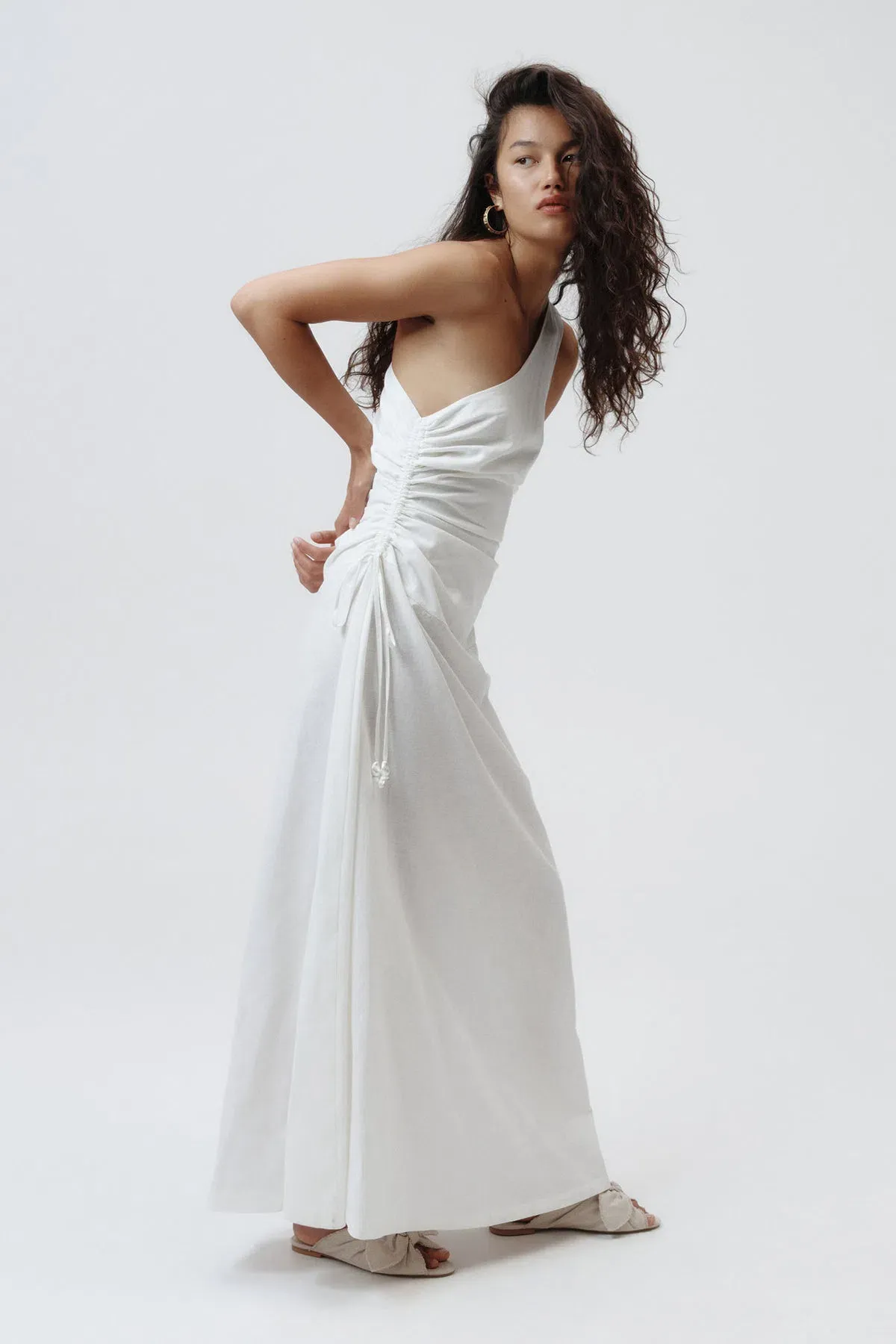 Aje White Daze One Shoulder Maxi Dress White Size AU 6 - Image 7