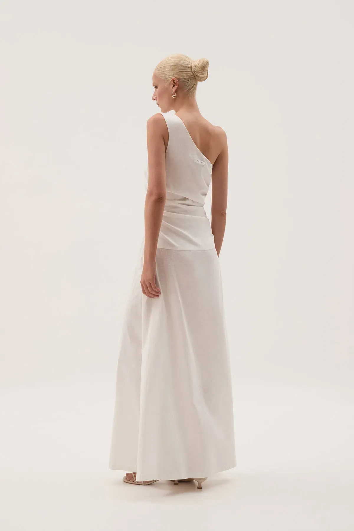 Aje White Daze One Shoulder Maxi Dress White Size AU 6 - Image 5