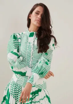 Mackenzie Mode Button Me Up Maxi Dress Green With Envy Size AU 14 for rent on The Volte - image 3