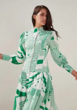 Mackenzie Mode Button Me Up Maxi Dress Green With Envy Size AU 14 for rent on The Volte - image 5