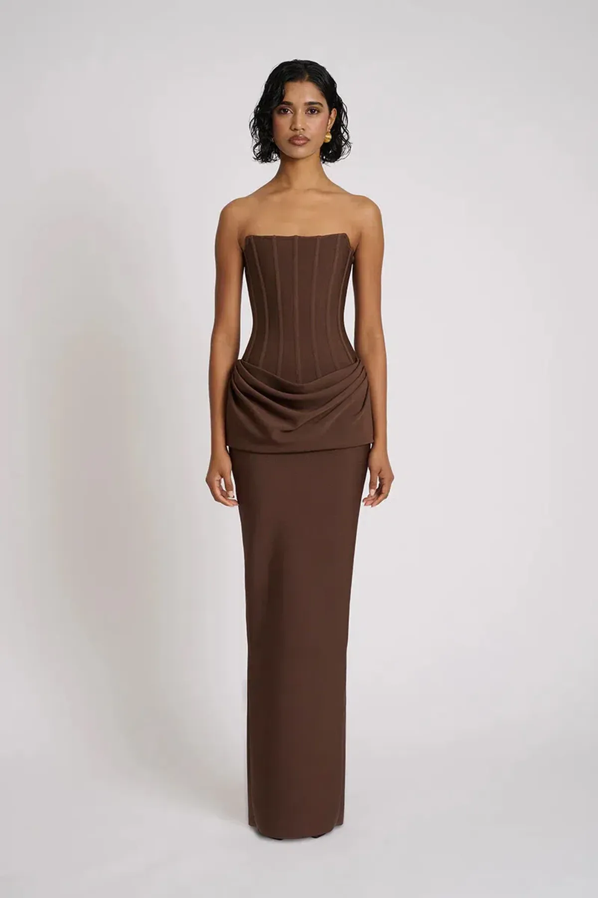 Eliya The Label Hilda Gown Chocolate Size 10 - Image 1