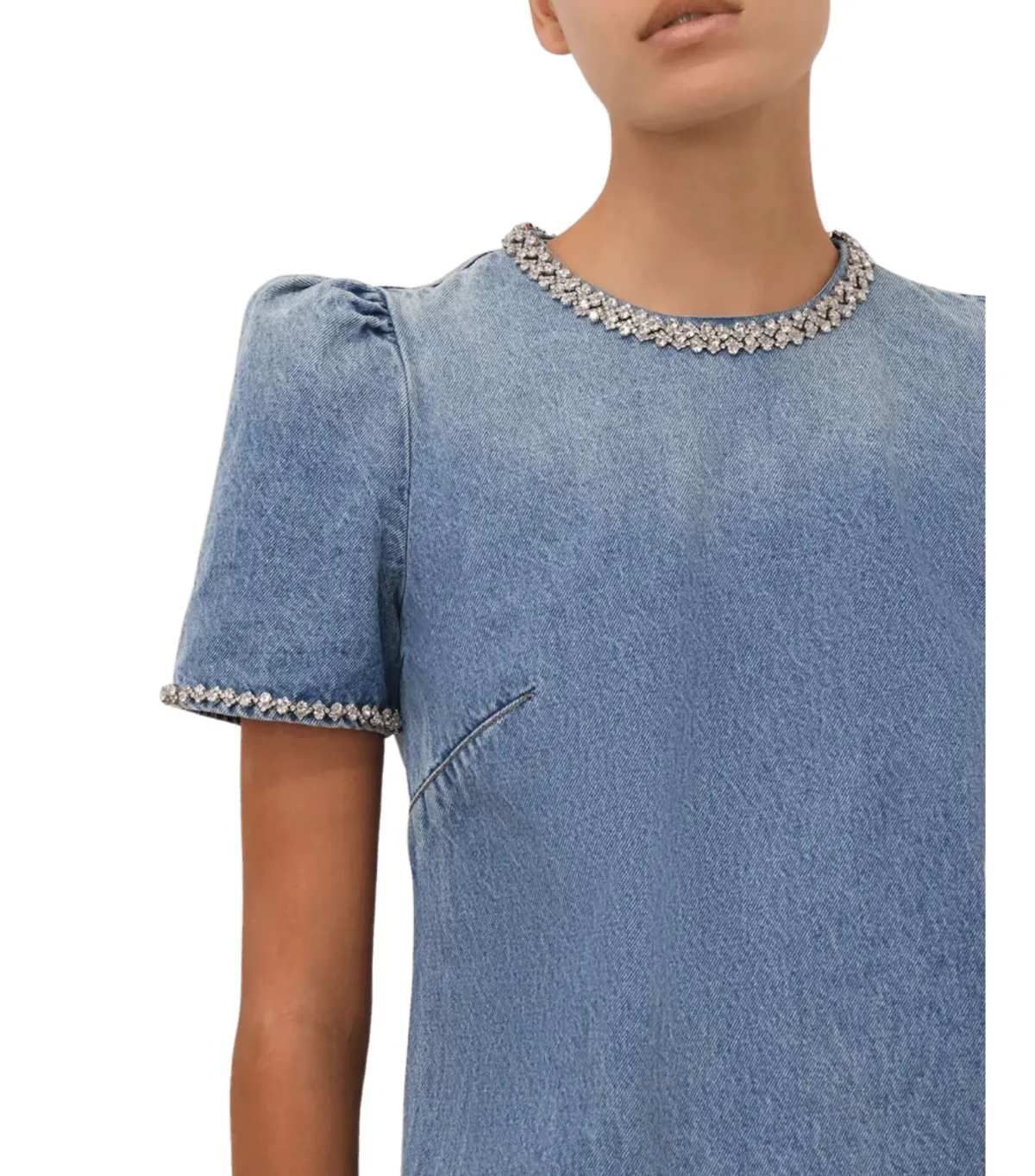 Zimmermann Crush Embellished Denim Mini Dress Blue Size 0 / AU 8 - Image 3