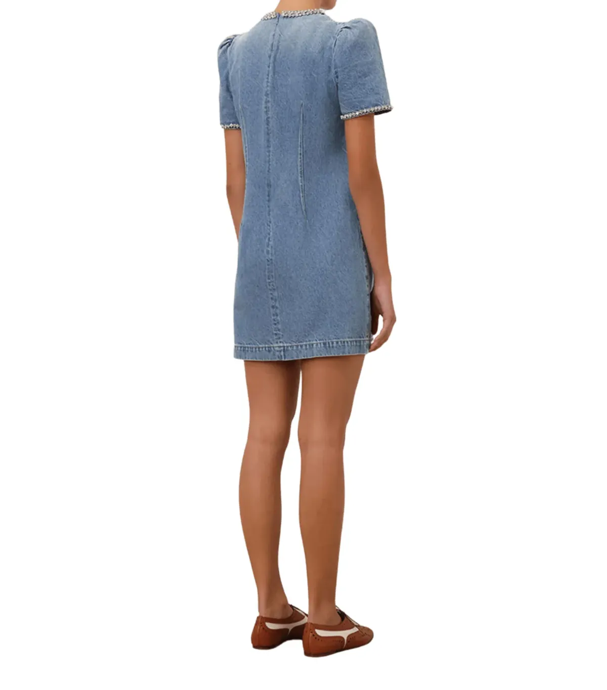 Zimmermann Crush Embellished Denim Mini Dress Blue Size 2 / AU 12 - Image 5