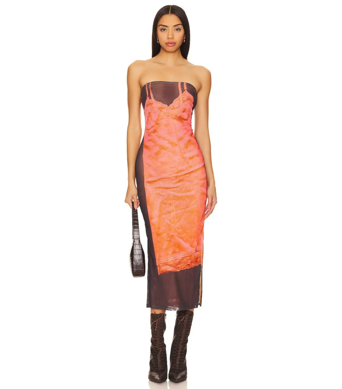 Miaou Lila Midi Dress Lingerie Print Size XS / AU 6 - Image 2
