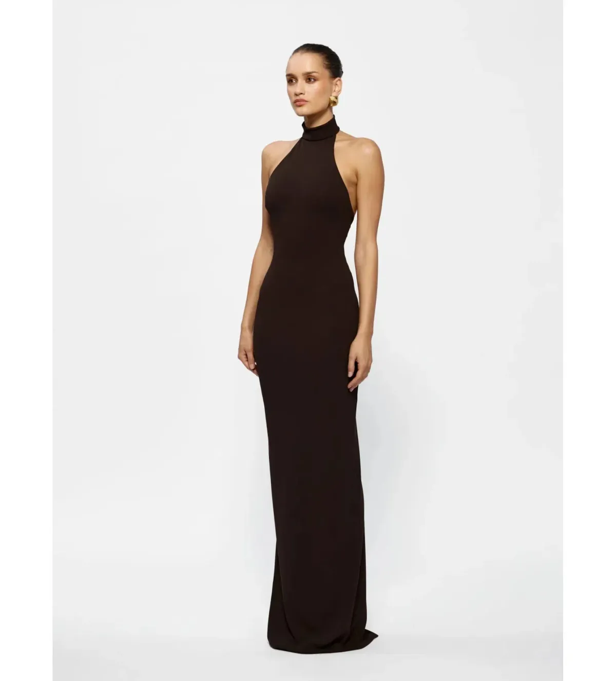 Effie Kats Rhi Gown Coffee Brown Size S/AU 8 - Image 4