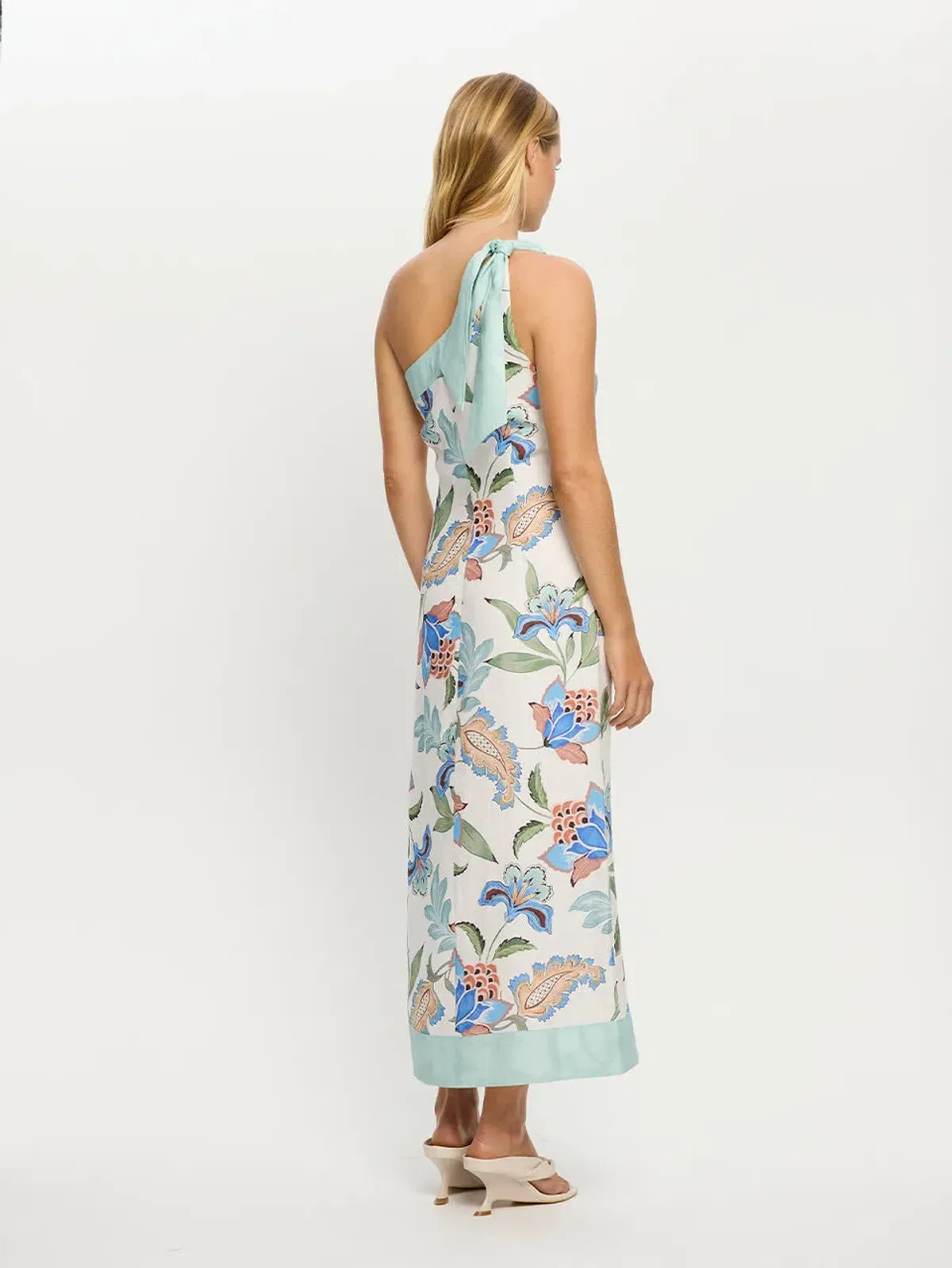 Kivari Azure Midi Dress in Blue Floral Multi Size L / AU 12 - Image 3