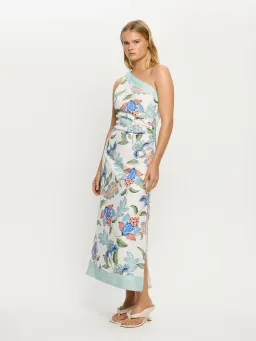 Kivari Azure Midi Dress in Blue Floral Multi Size L / AU 12  for rent on The Volte - image 1
