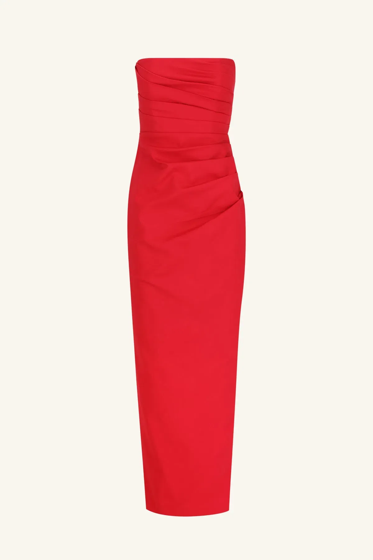 Shona Joy Lani Strapless Draped Maxi Dress in Chilli Red Size 8 - Image 4