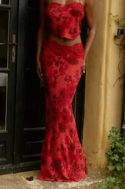 Bydee Aurelie Top and Fleurie Maxi Skirt Set in Rose Size XS/AU6 for rent on The Volte - image 16