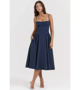 House of CB Samaria Corset Sundress French Navy Size L / AU 12  for rent on The Volte - image 3