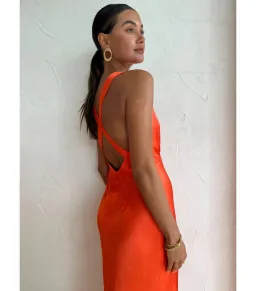 Shona Joy Midi Dress in Hibiscus for rent on The Volte - image 4