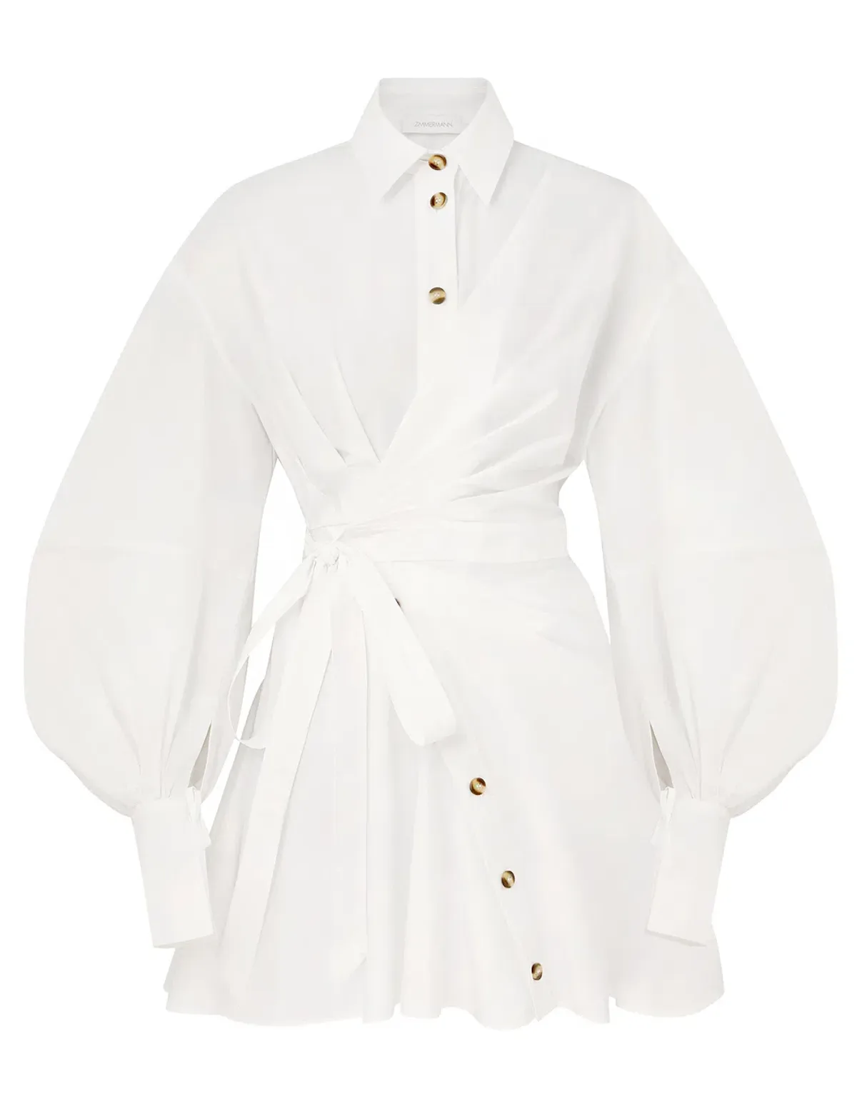Zimmermann Rebellion Poplin Mini Dress in Ivory Size 0 / AU 8 - Image 4