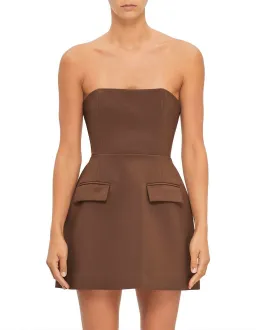 Odd Muse The Ultimate Muse Strapless Mini Dress in Chocolate Size M/AU 10 for rent on The Volte - image 2