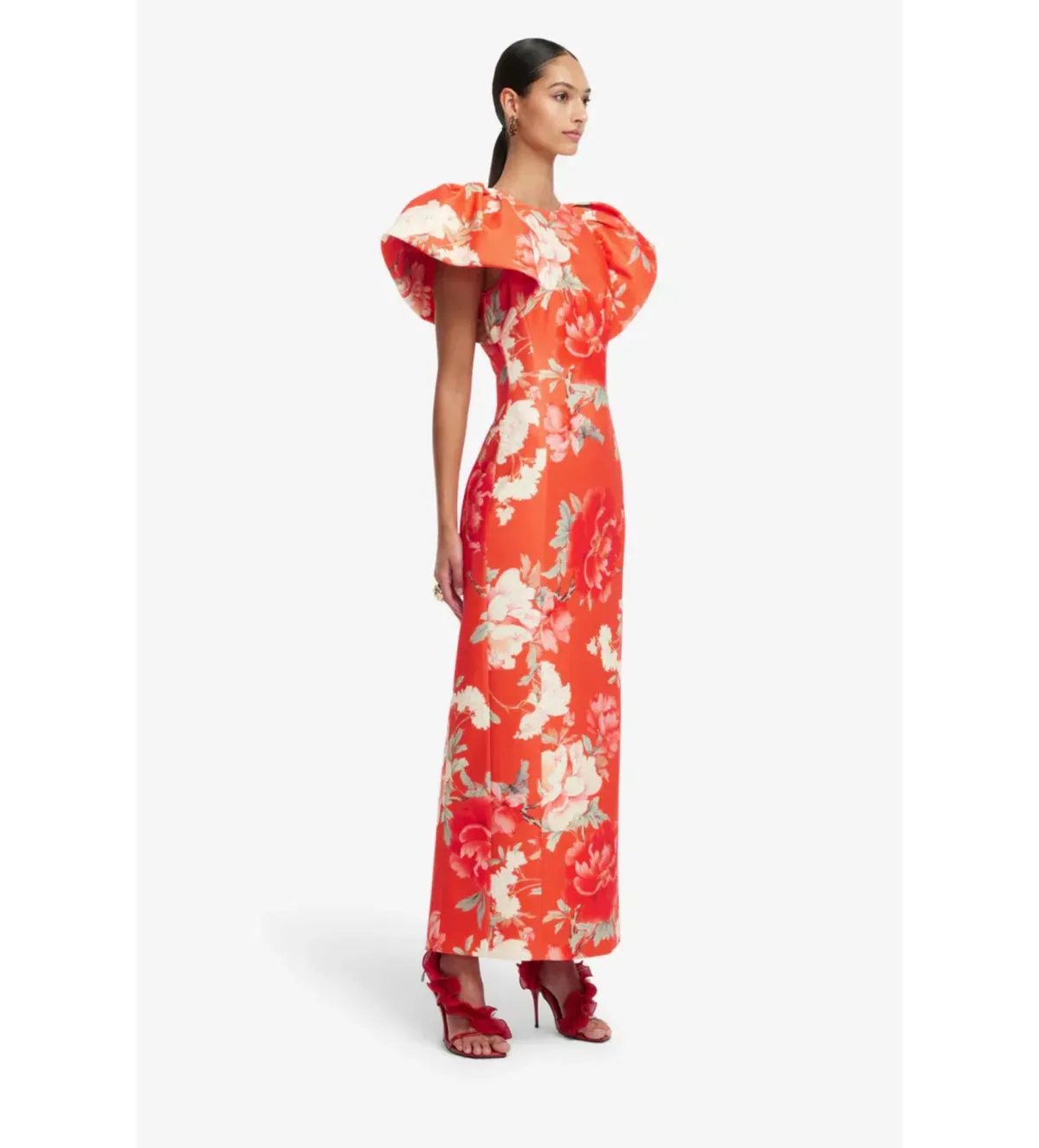 Leo Lin Lucinda Maxi Dress Saffron Peony Print Size 12 - Image 2