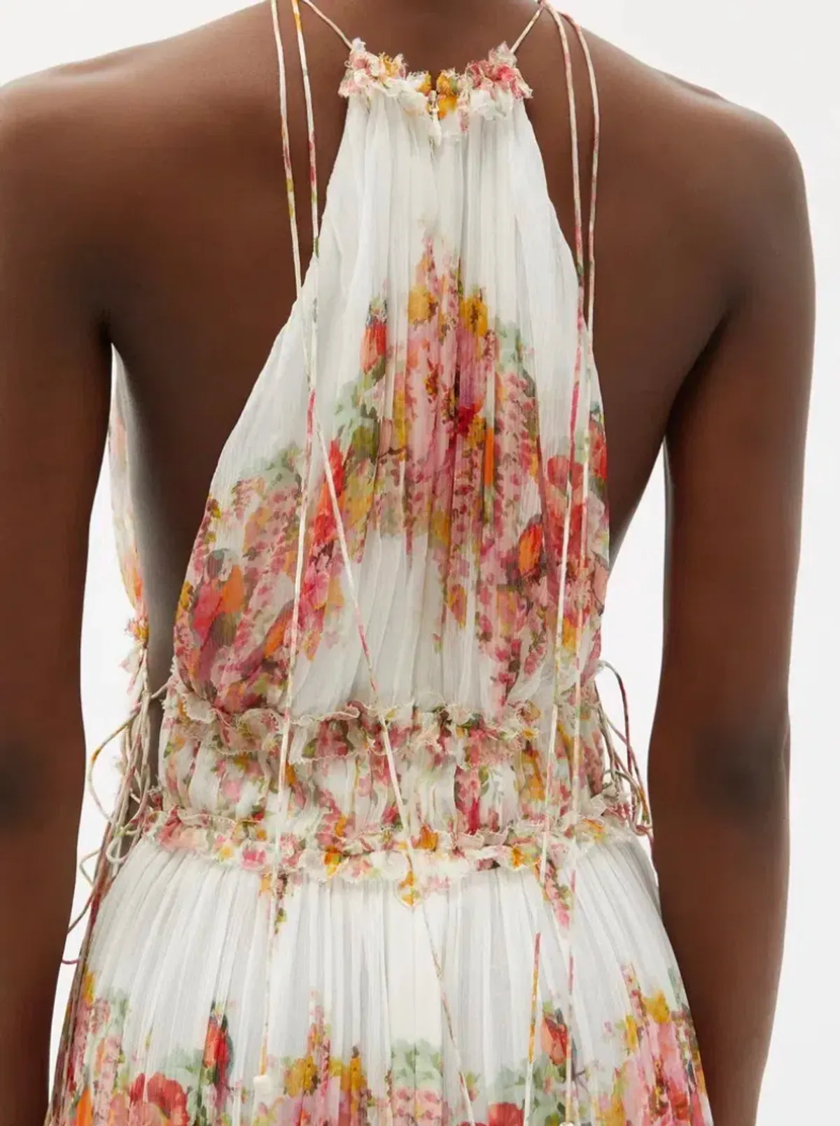 Zimmerman Mae Midi Dress in White and Pink Size 0P/ AU 6P - Image 5
