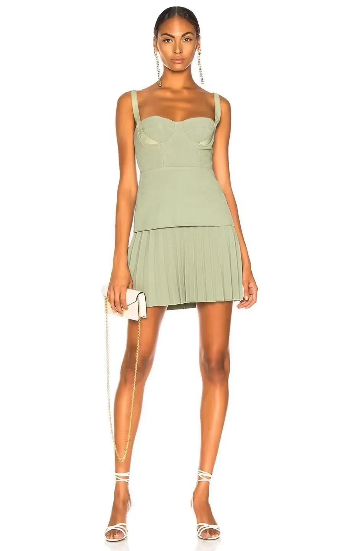 Dion Lee Bustier Pleated Mini Dress in Green Size US 6/ UK 10 / AU 10 - Image 1