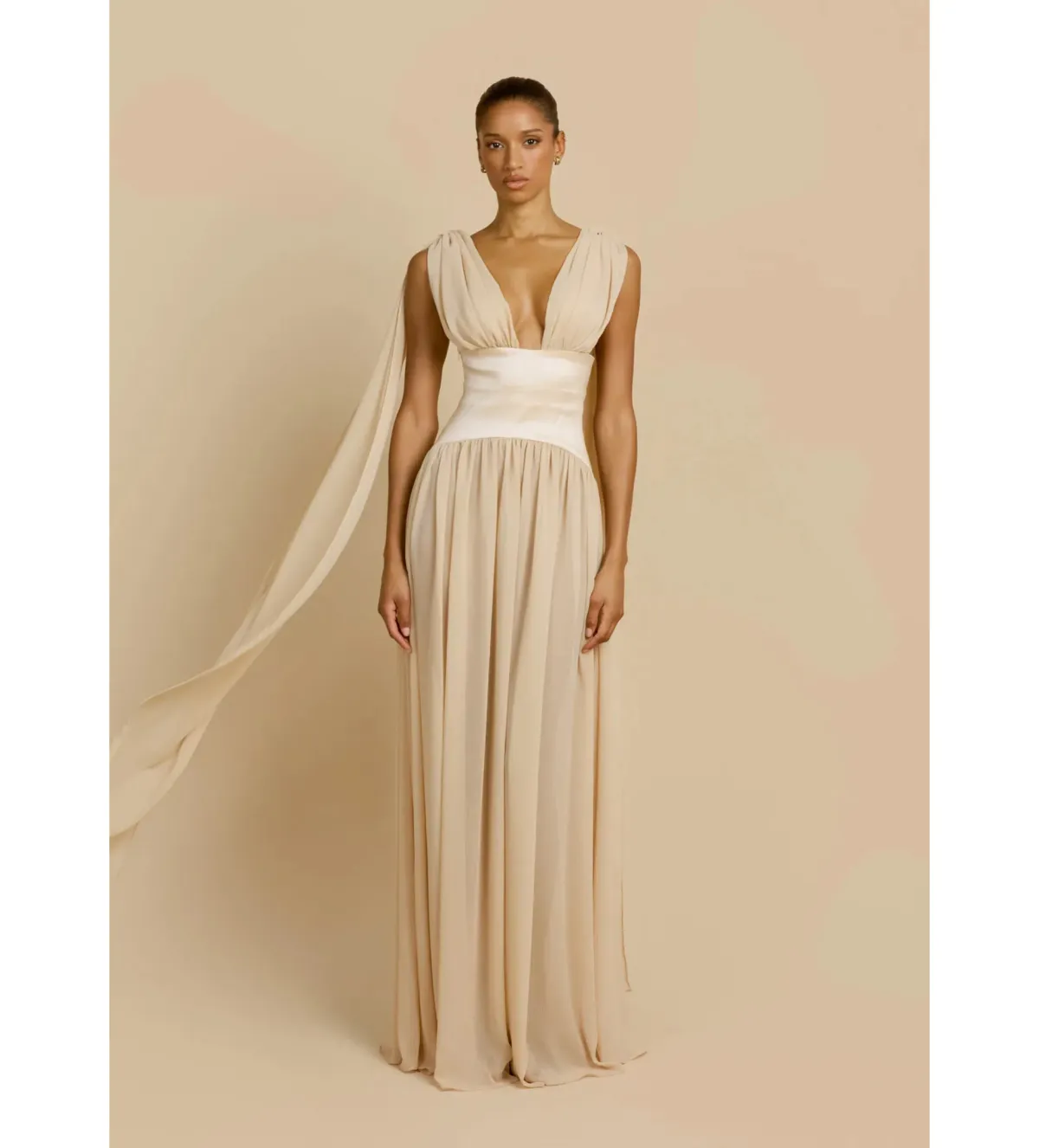 Arcina Ori Ramona Maxi Dress Champagne Size S/AU 8 - Image 1