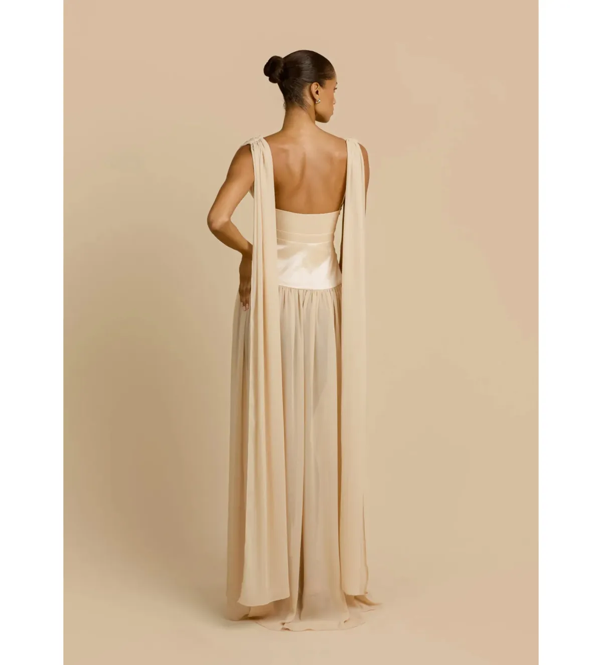 Arcina Ori Ramona Maxi Dress Champagne Size S/AU 8 - Image 4
