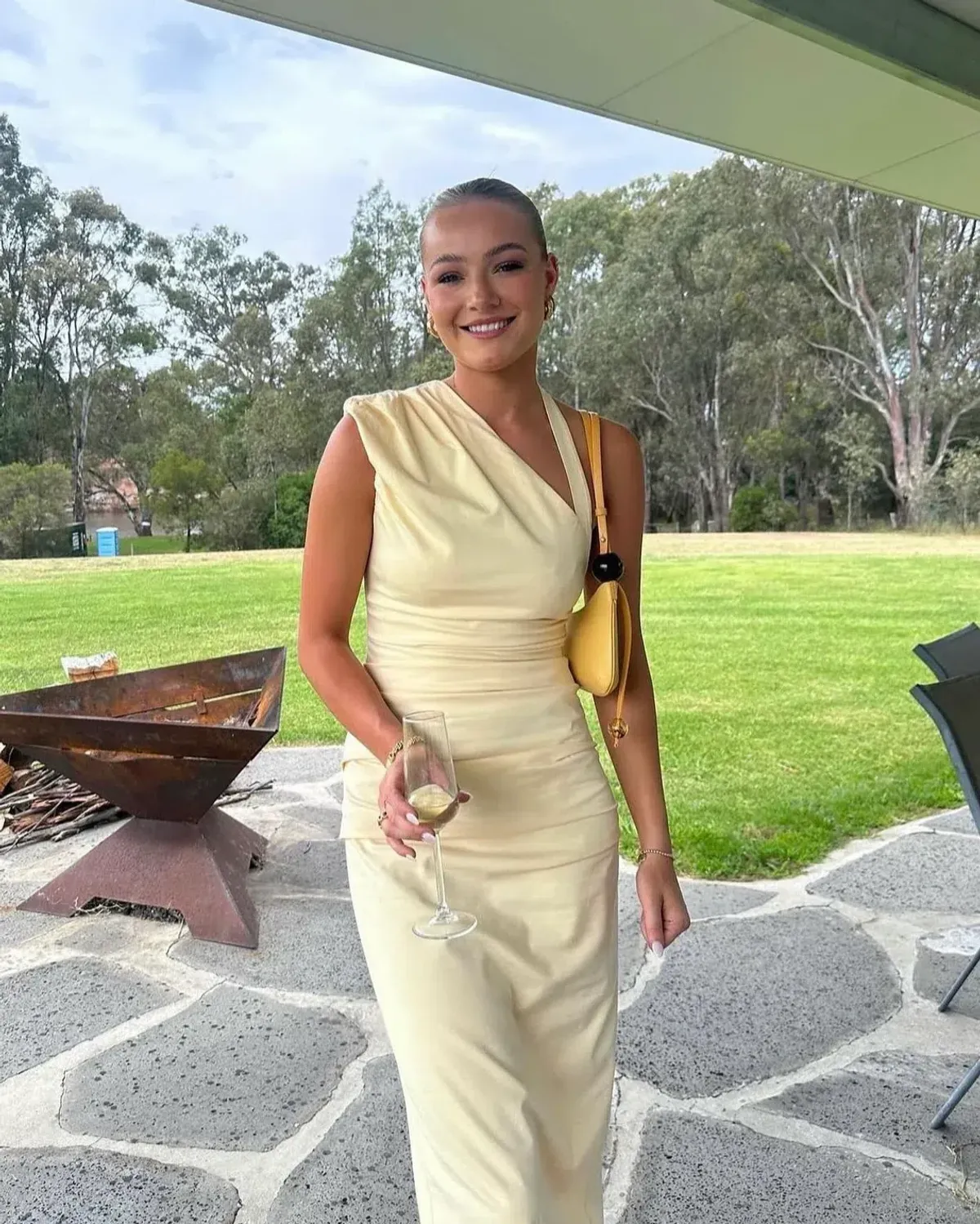Sir The Label Giacomo Gathered Gown in Butter Yellow Size 2/AU10 - Image 2