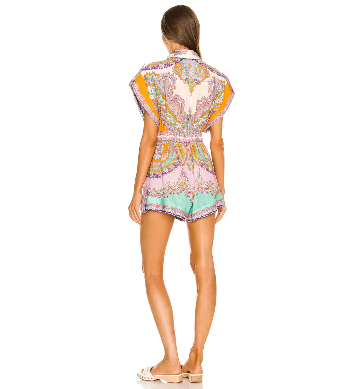 Zimmermann Lola Cuffed Playsuit in Daisy Paisley Size 3/AU14 - Image 3