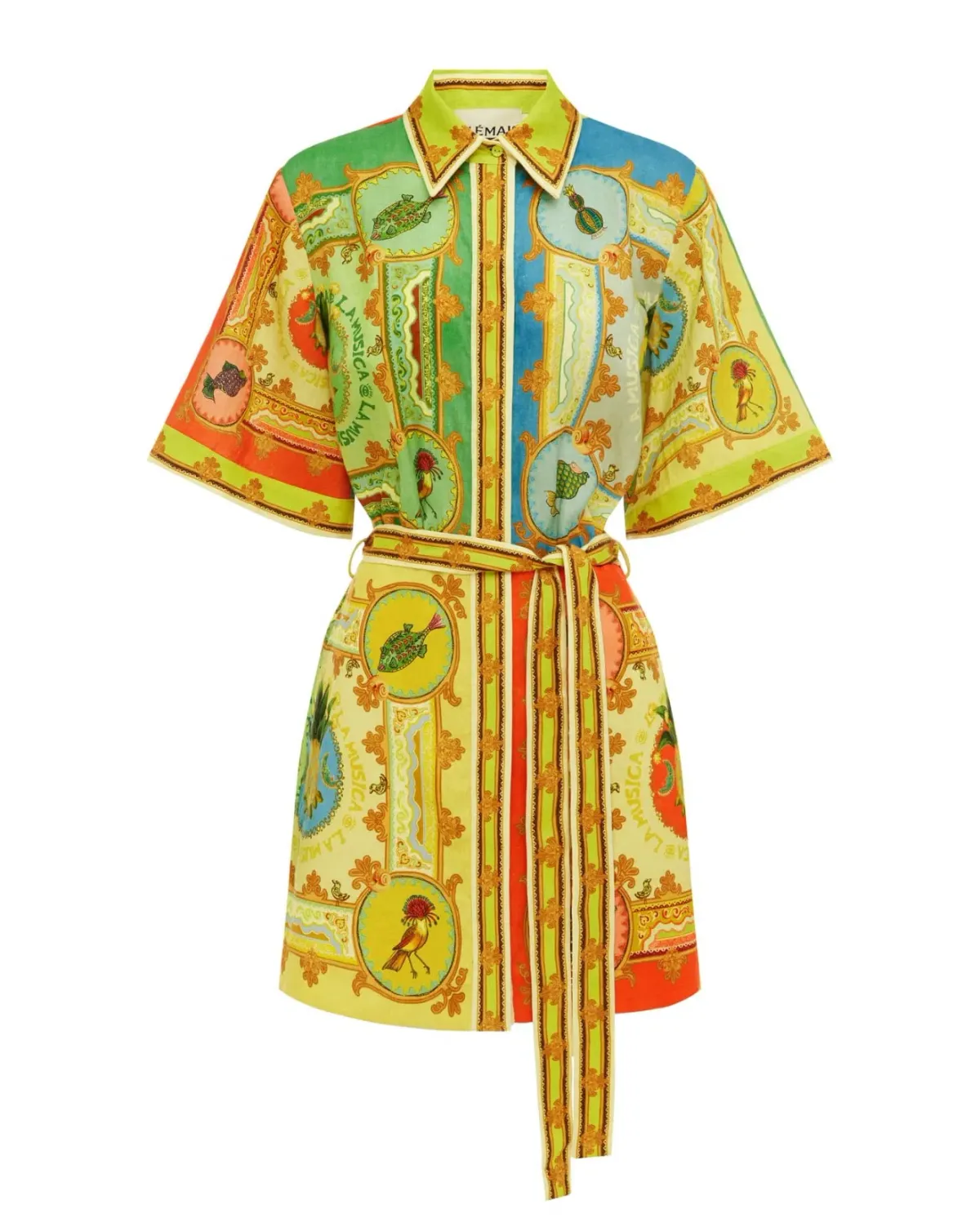 Alemais La Musica Mini Shirt Dress Print Size AU14 - Image 4