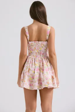 House of CB Natassia Cotton Mini Dress in Pink Meadow Print Size M / AU 10 for rent on The Volte - image 2