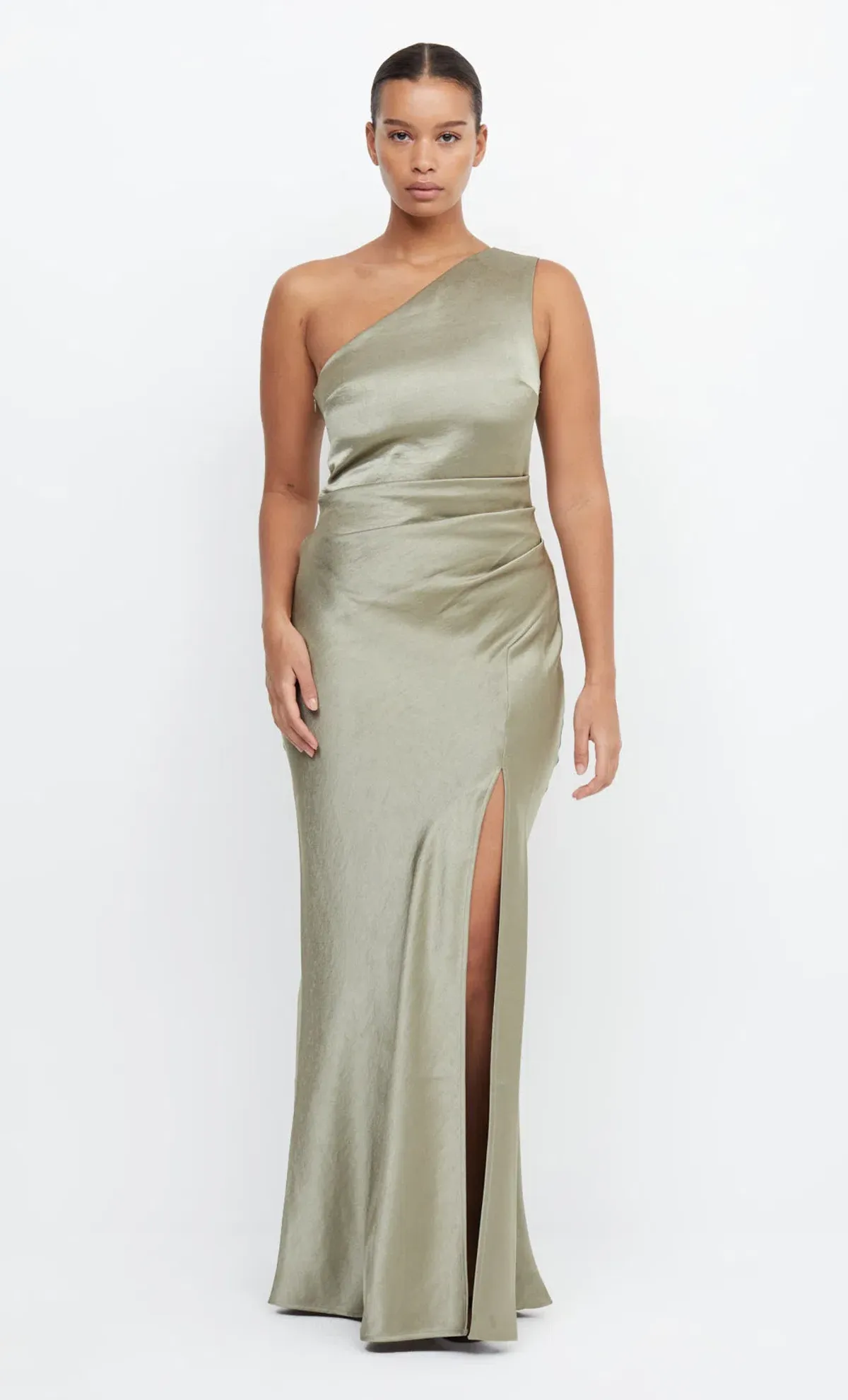 Bec & Bridge The Dreamer Asym Maxi Dress Sage Green Size 8 - Image 1