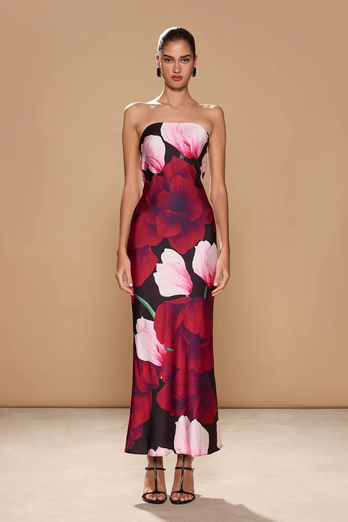 Sonya Moda Alma Midi Dress in Midnight Roses Size 8 - Image 2