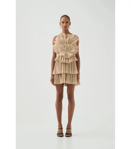 Aje Kyra Mini Dress Gold Size 10 for rent on The Volte - image 1