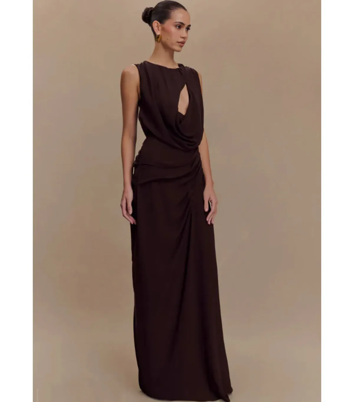 Meshki Oria Maxi Gown in Cacao Brown Size 8 - Image 2