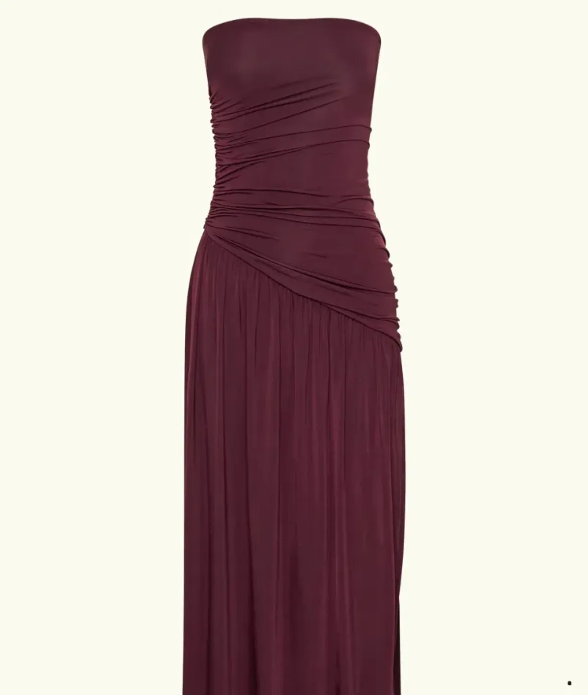 Meshki Bex Strapless Slinky Maxi Dress With Split in Burgundy Size AU10 - Image 5