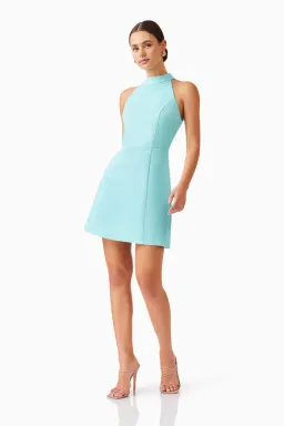 Elliatt Gabi Halter Mini Dress in Blue Size AU10 for rent on The Volte - image 2