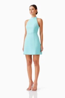 Elliatt Gabi Halter Mini Dress in Blue Size AU10 for rent on The Volte - image 1