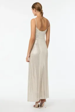 Manning Cartell High Voltage Slip Maxi Dress in Nude Silver Size 6 for rent on The Volte - image 3