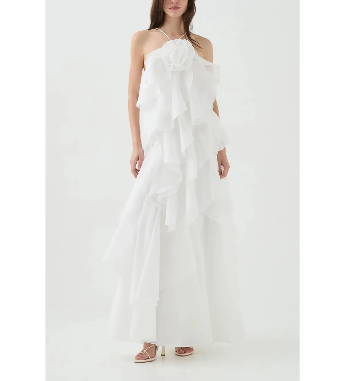 Aje Pandorea Layered Maxi Dress in Ivory Size AU8 - Image 1