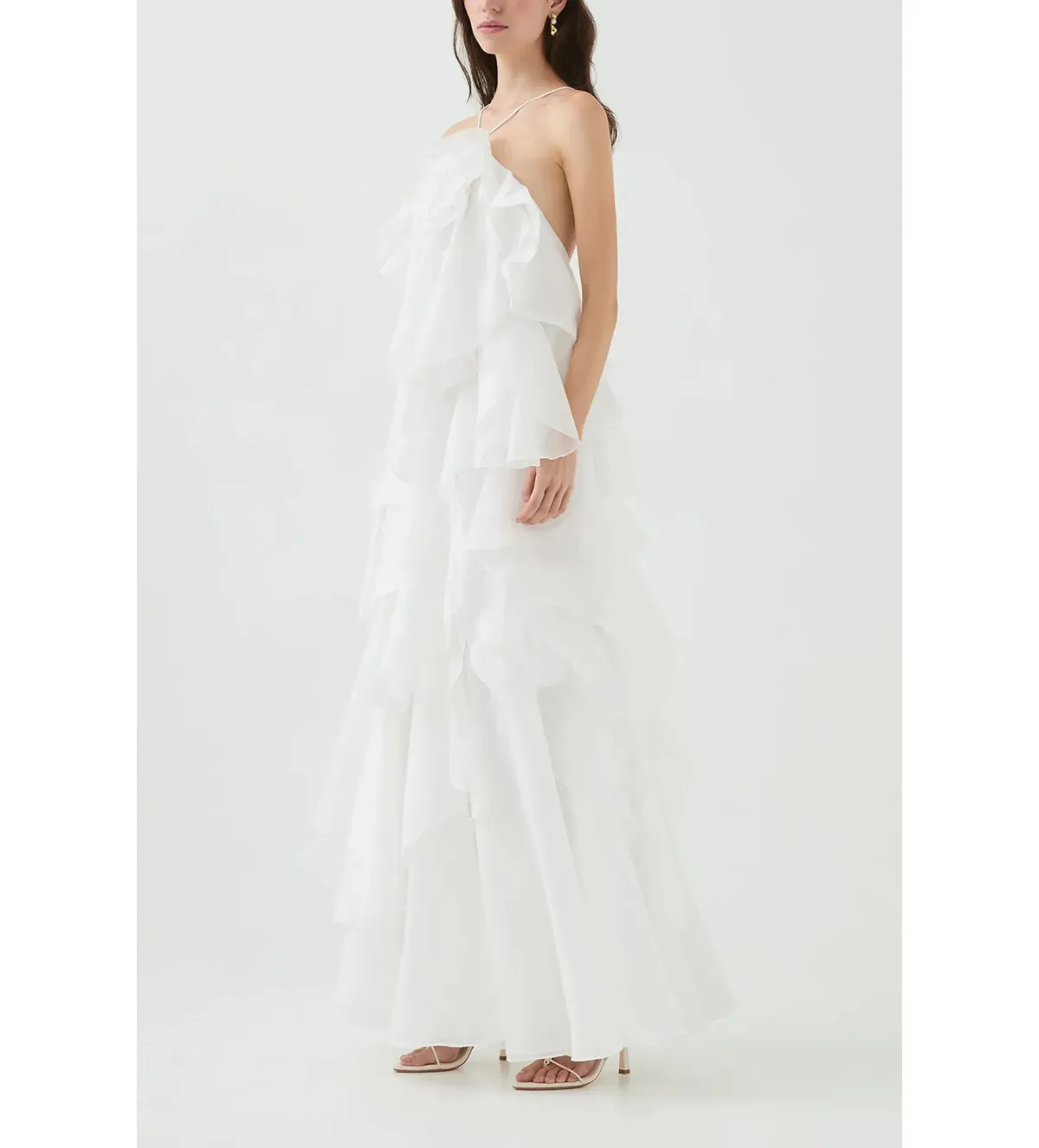 Aje Pandorea Layered Maxi Dress in Ivory Size AU8 - Image 2