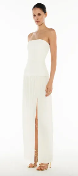 MANNING CARTELL DOUBLE TIME PLEAT STRAPLESS MAXI DRESS in WHITE AU 8 for rent on The Volte - image 1