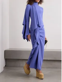 SOLACE LONDON Nella Maxi Dress with Scarf Detailing (Purple) size Small for rent on The Volte - image 1