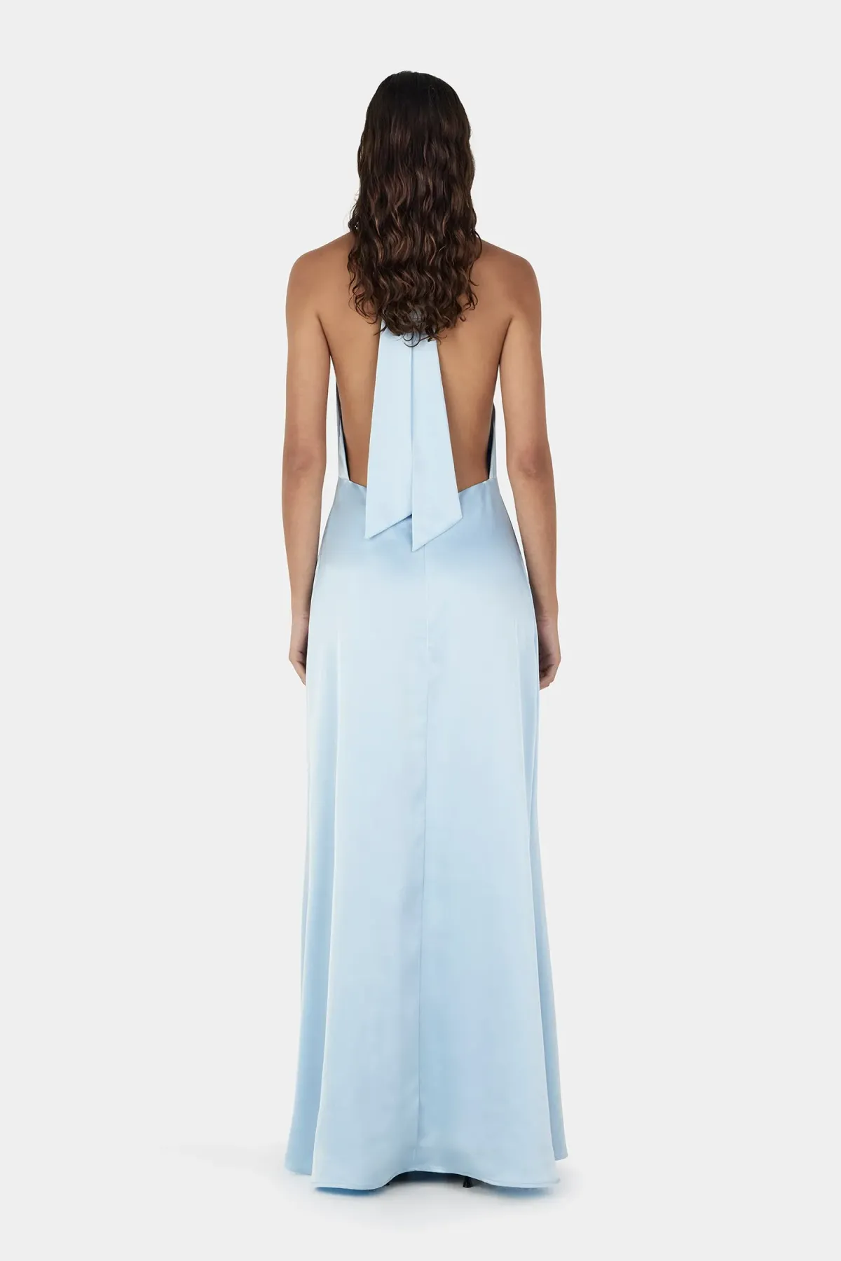 Hansen And Gretel Petra Satin Backless Gown Sky Blue Size 10 - Image 2