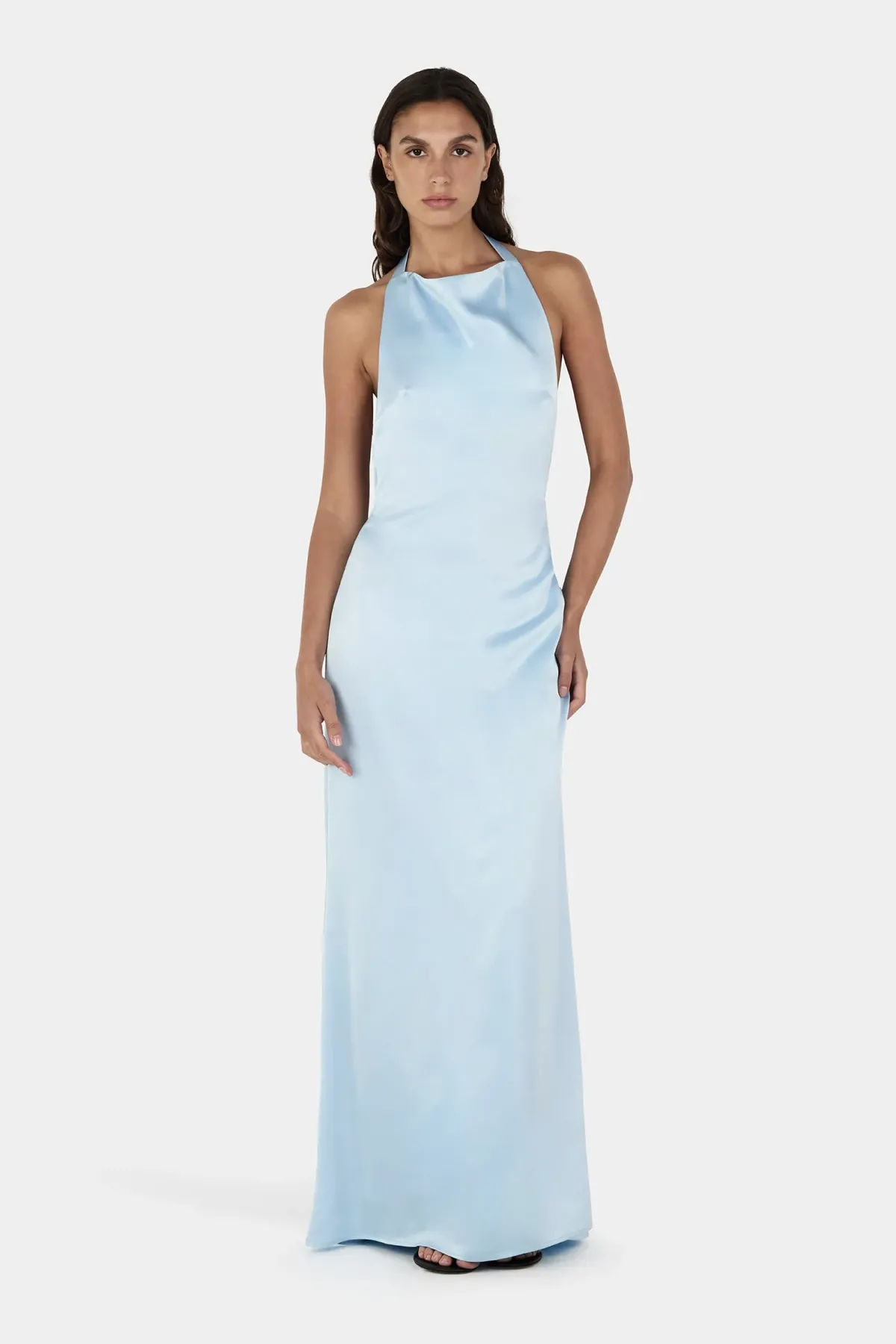 Hansen And Gretel Petra Satin Backless Gown Sky Blue Size 10 - Image 5