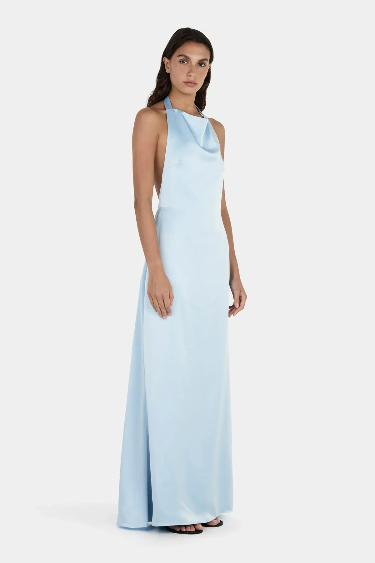 Hansen And Gretel Petra Satin Backless Gown Sky Blue Size 10 - Image 3