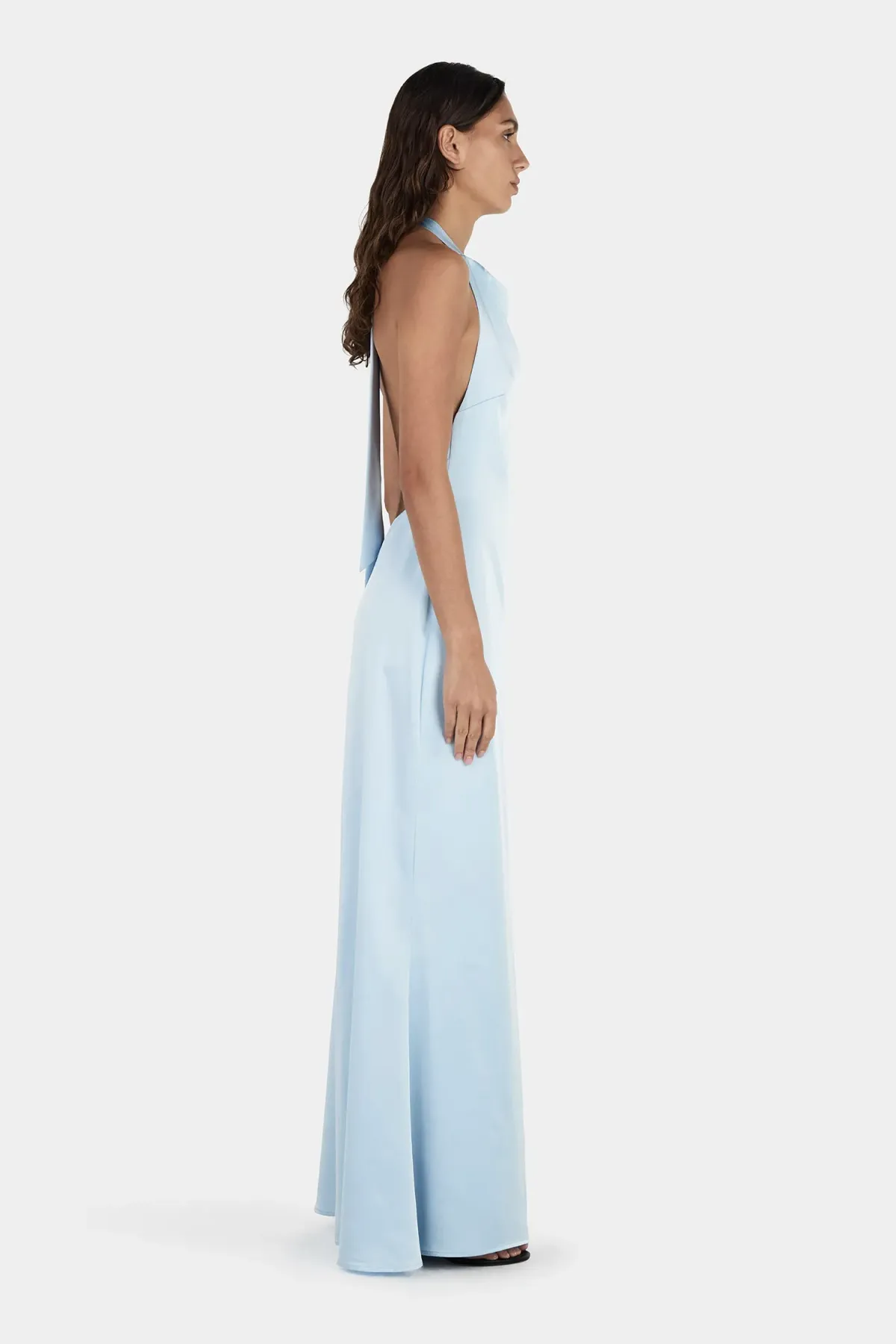 Hansen And Gretel Petra Satin Backless Gown Sky Blue Size 10 - Image 4