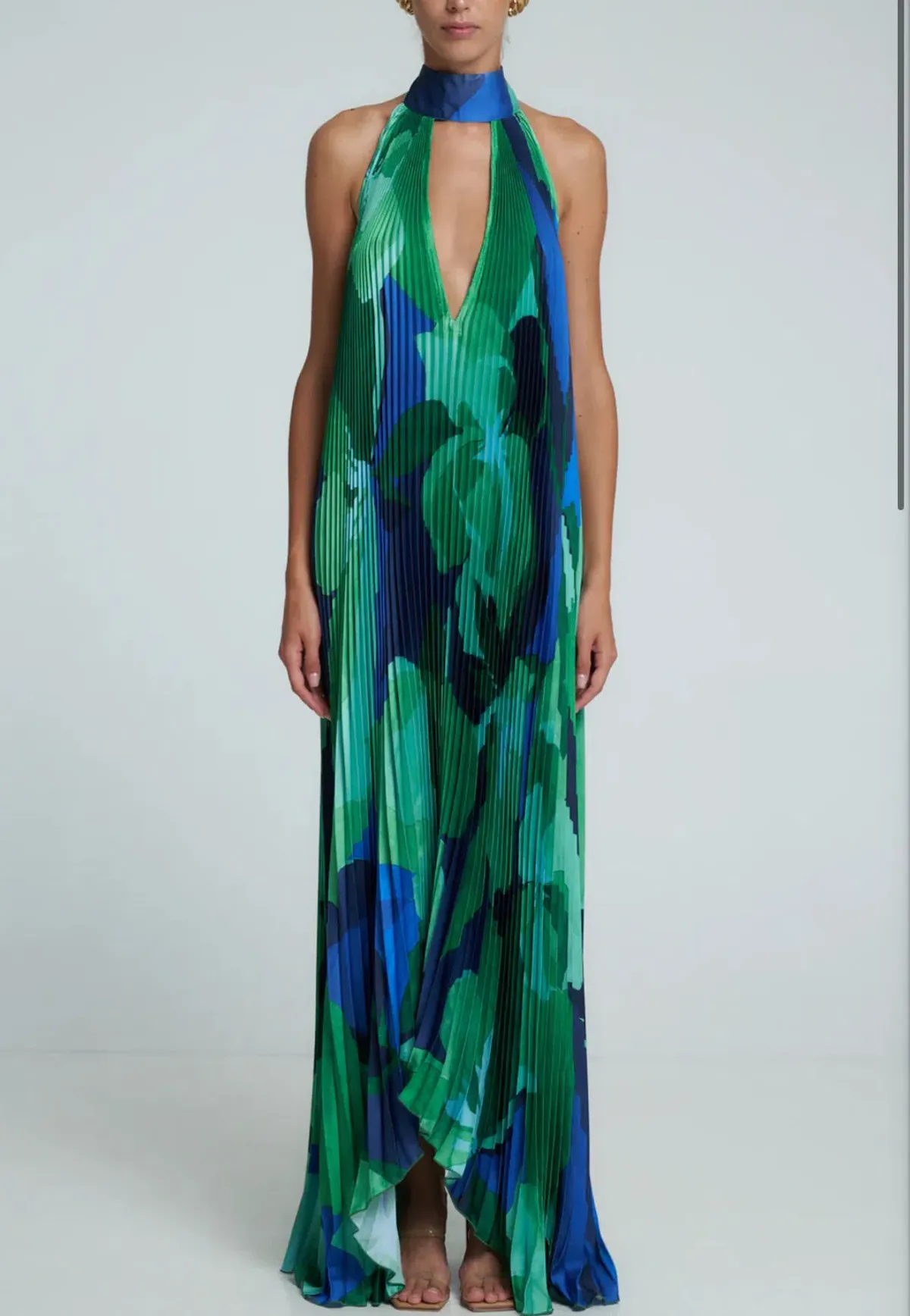L'IDEE OPERA GOWN IN CAPRI GREEN SIZE 10 - Image 2
