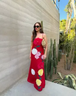 Elliatt Buttercup Embroidered Maxi Dress size 6 Red for rent on The Volte - image 1