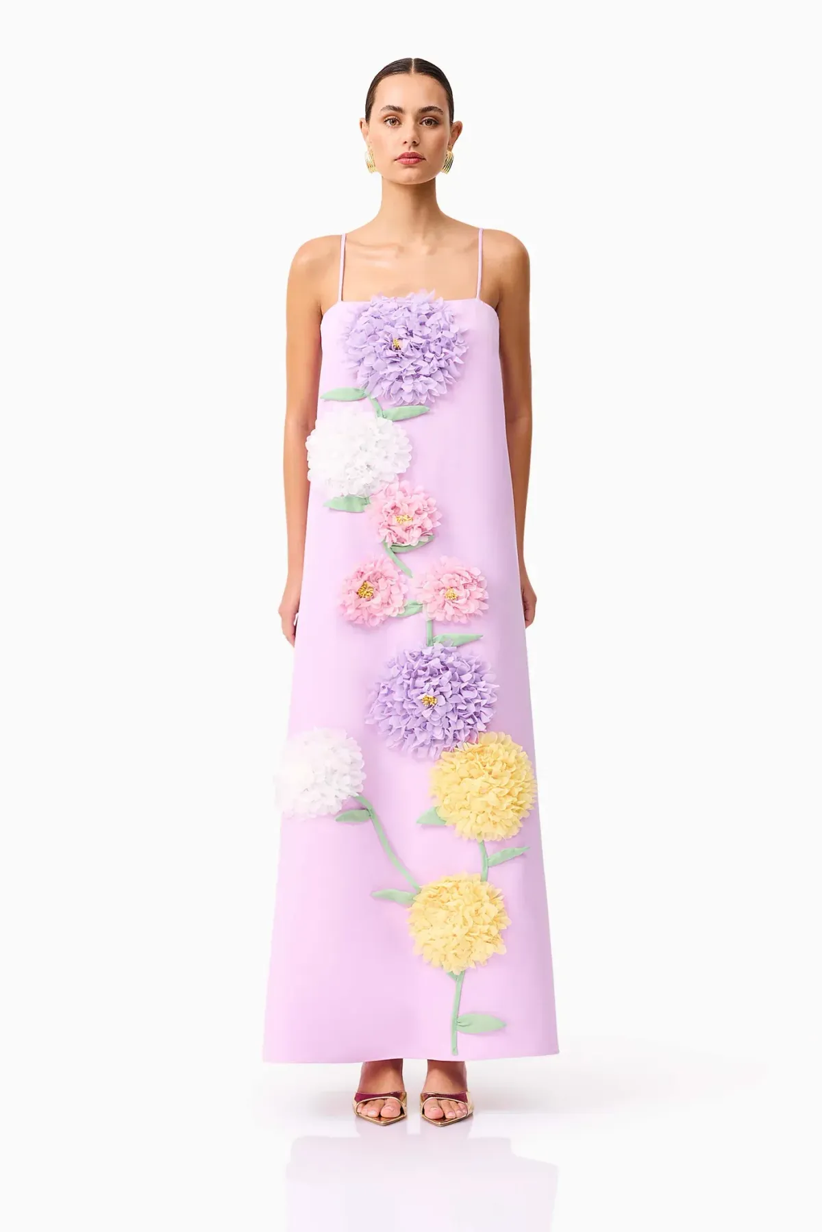 Elliatt Buttercup Embroidered Maxi Dress size 14 Purple - Image 3