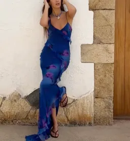 Rat & Boa SORRENTO DRESS in Blue & Purple Size XXS for rent on The Volte - image 3