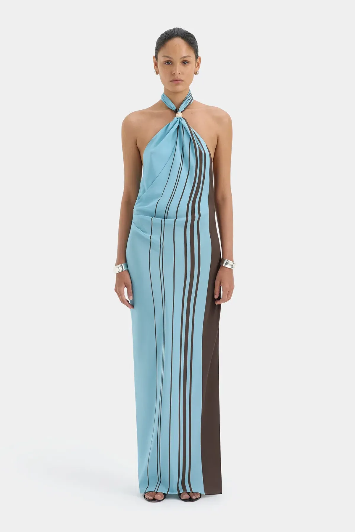 Sir Rioja Halter Scarf Maxi Dress Size Au 10 - Image 2