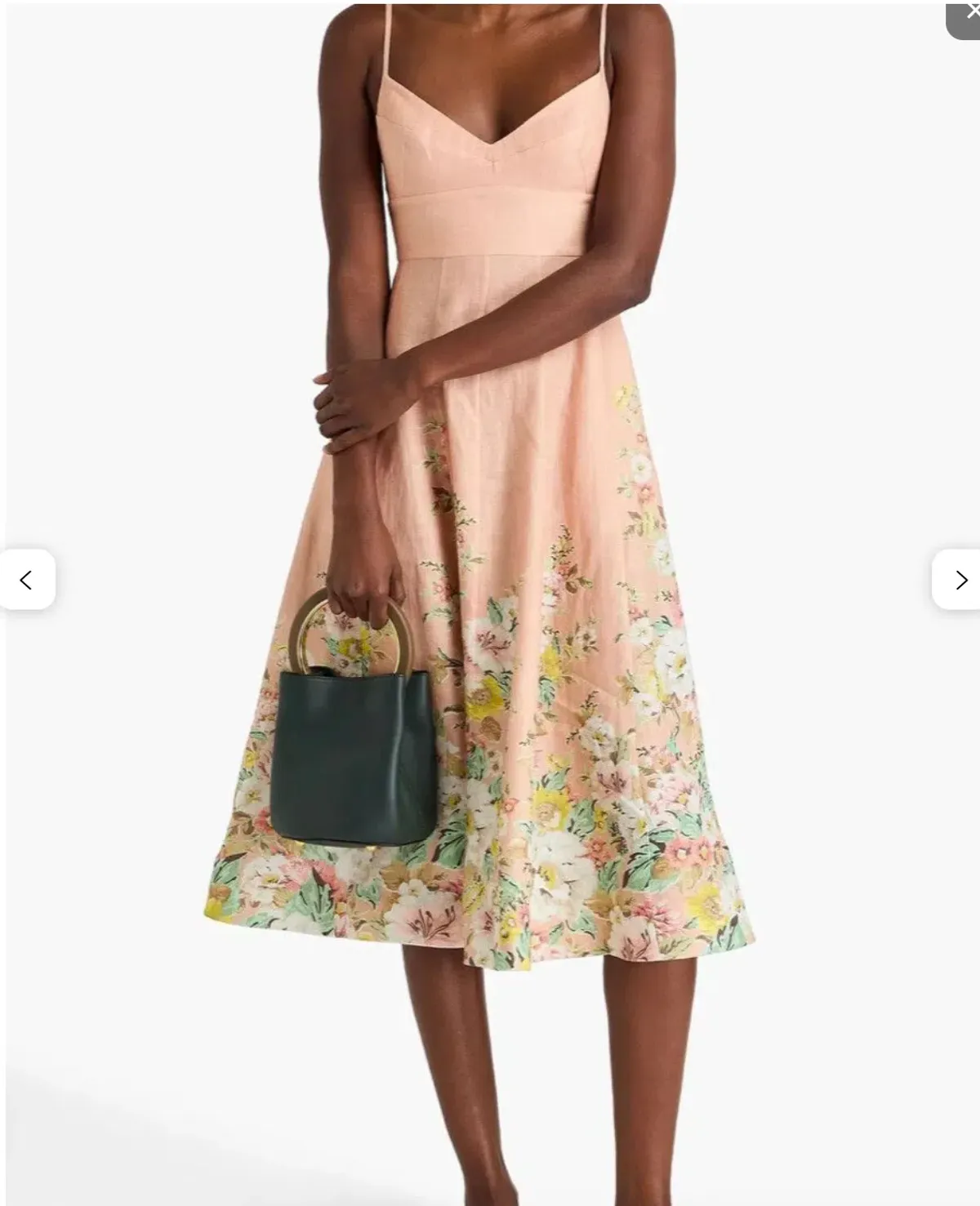 Floral-print linen midi dress - Image 3