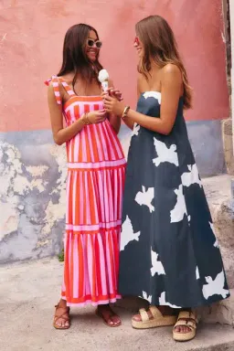 Mister Zimi Bella Maxi Dress Pink Red Stripe Size 12 L Large Gelato for rent on The Volte - image 2