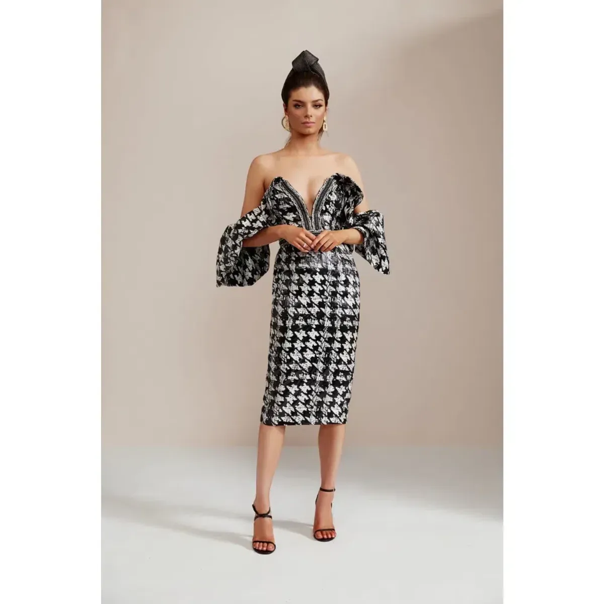 Eliya The Label Retribution Houndstooth Dress Size S Small 8 - Image 1